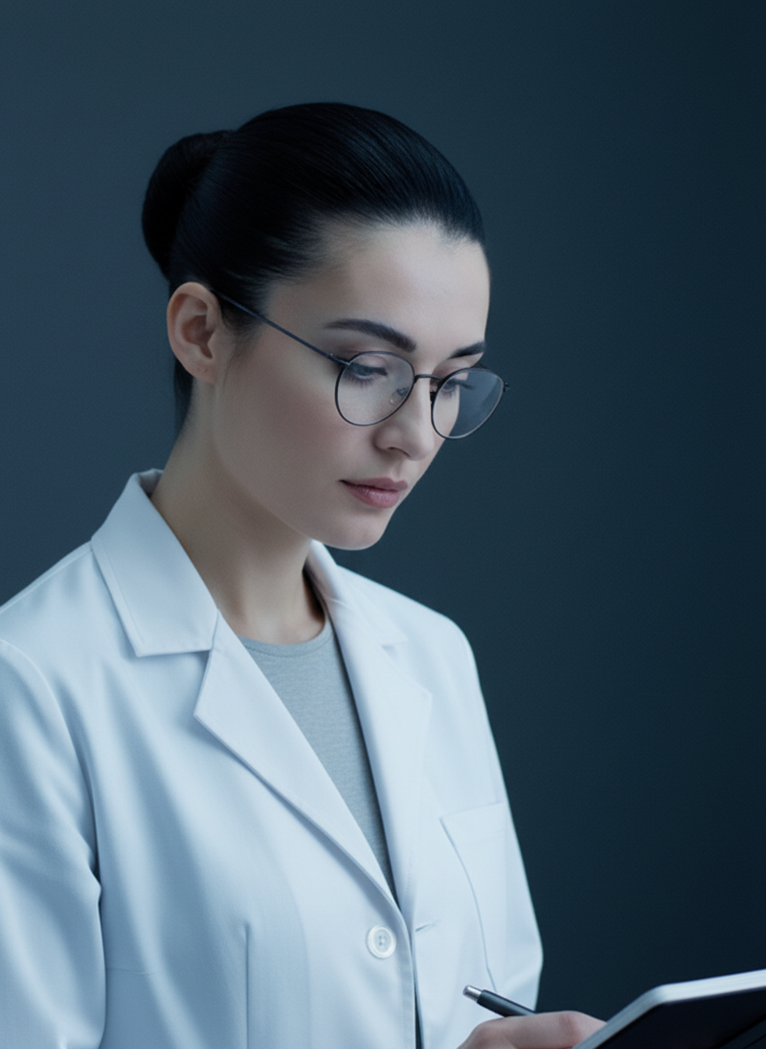 Elena — absorbed expression