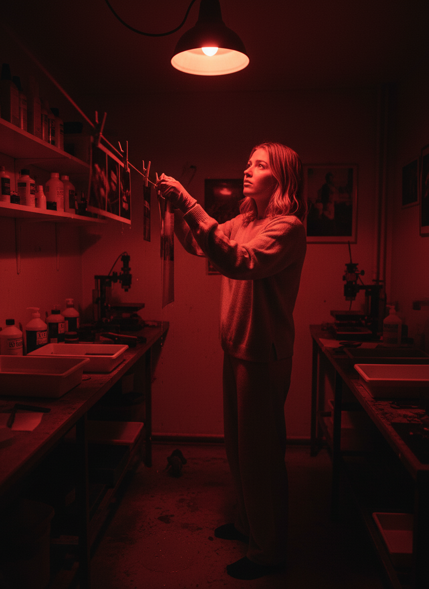 Mila — darkroom, red light