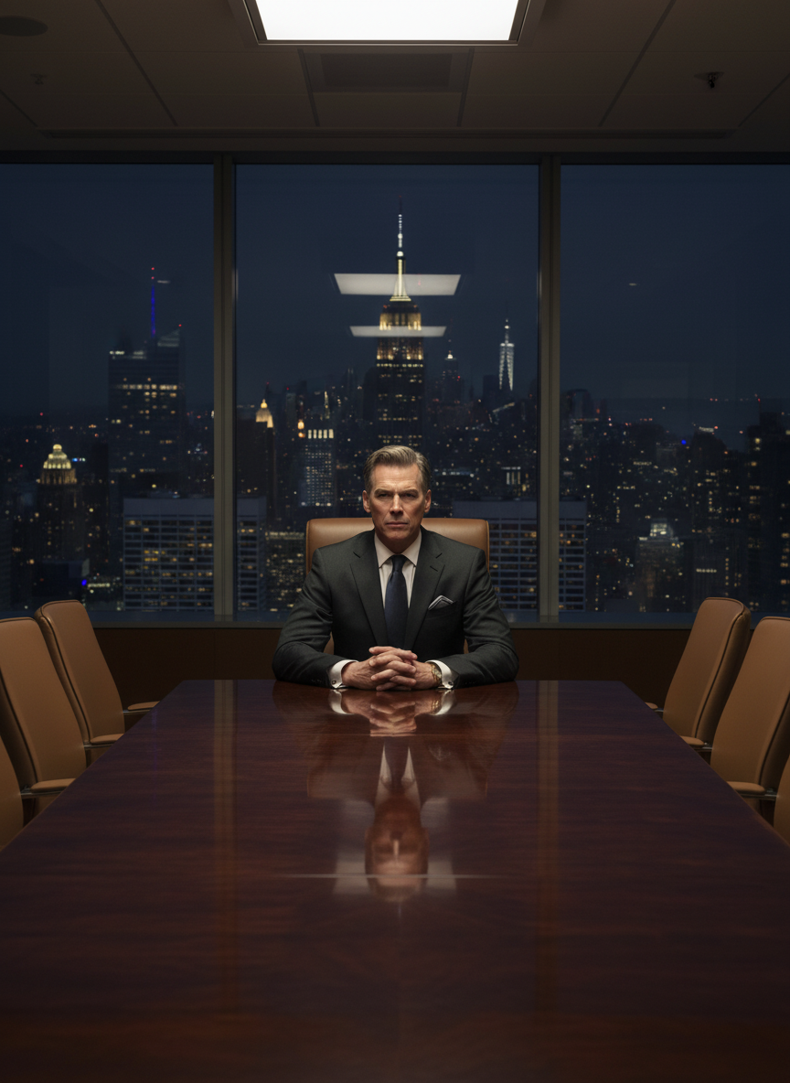 Victor — boardroom at night