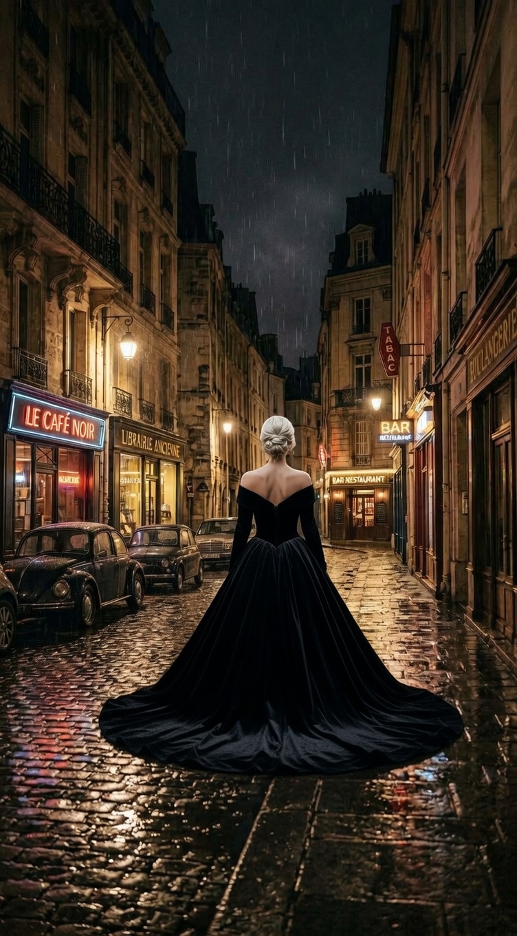 Vera vanishing into rain